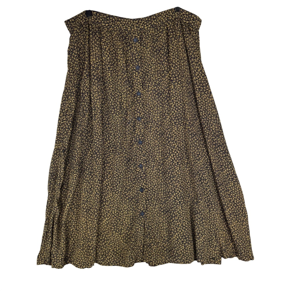 VTG August Silk M Floral Button Front Midi Skirt Whimsigoth Cottagecore Hippie